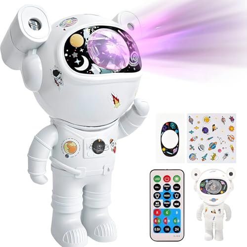 Swsdee Astronaute Projecteur Galaxy,LED Projecteur Ciel Etoile avec Minuterie et Télécommande,Projecteur de Galaxie Nebula avec 360° Angle Réglable,84 Effets d'Aurore,Projecteur Galaxie pour Chambres