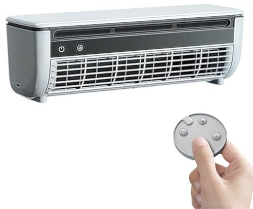 No Drilling Wall Air Conditioner Fan,Kitchen Ductless Air Conditioner Fan with Remote Control,Ice Mist Cooling Fan 6000 mAh USB Charging,Quickly Cooling,for Camping,Car,Bedroom (White)