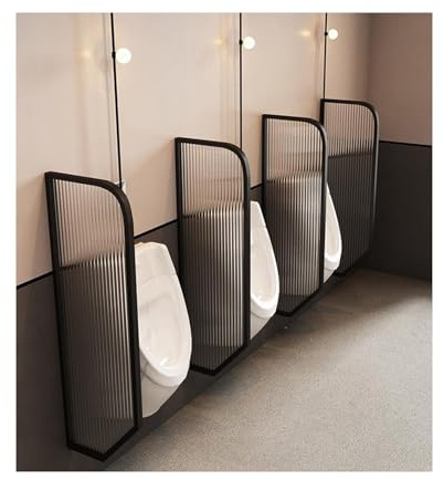 HUFIREHU Separador De Urinarios ParticióN De Inodoro para Urinario Montaje En Pared para Hombres Urinario Privacidad Mamparas Sanitarias para Urinarios(Matte Black)