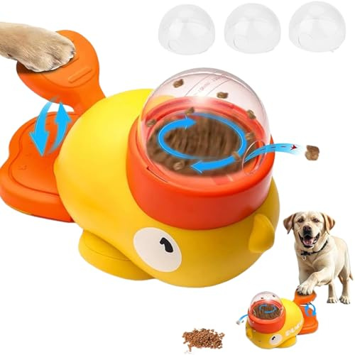 DILUSILK Interactive Dog Toys Cat Treat Dispenser Duck-Shaped With 3 Dispensing Hole Sizes, Slow Feeder Bowl for Dogs/Cats