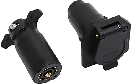 ZJchao Connettore del Rimorchio, Connettore Rotondo a 7 Pin Trailer Connector Maschio Adattatore per Cablaggio Femmina Spina Connessione a 7 Vie di Giunzione Kit PINST TRASCORSO PERCOLA TRASCORSO