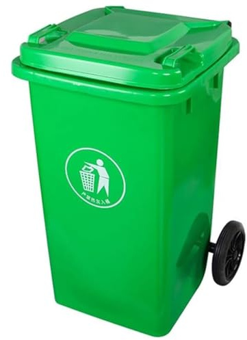 Contenedor Basura For Exteriores 100 120 240 Litros Tapa Ruedas Resistente Comercial For Porches Patios Terrazas Balcones(Green,100L)