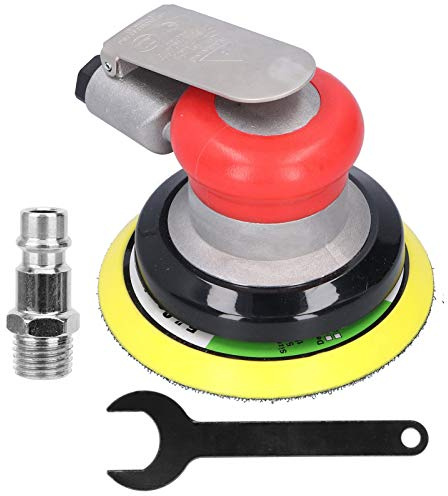 Levigatrice Orbitale Pneumatica 5inch; rotorbitale per muro legno, 10000RPM - Regolazione Continua, Inversione Marcia, Ideale per Auto, Legno, Metallo (Stile UE)