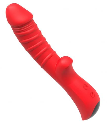 Vibratori realistici per il clitoride e G -Spot Vibratori Rabbit Vibratore per Dildos Anale in Silicone,Red