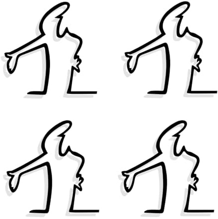 fKiZanthene Autoaufkleber Reflektierend Set, vier lustige Auto Sticker mit Cartoon Figur Geste, langlebige Aufkleber Auto für Auto Motorrad Garage und Alltag