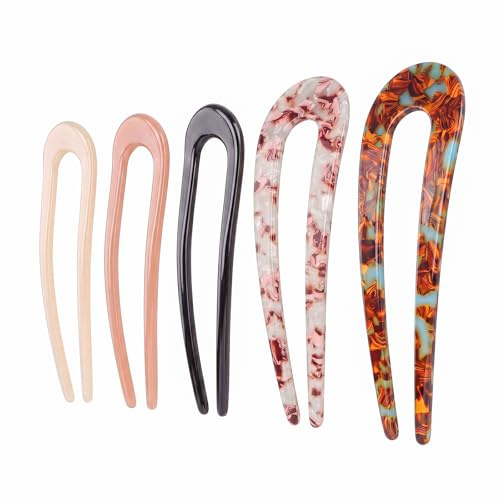 5 Pcs French Hair Pins for Buns, French Twist Hair Pins(5 Colors)