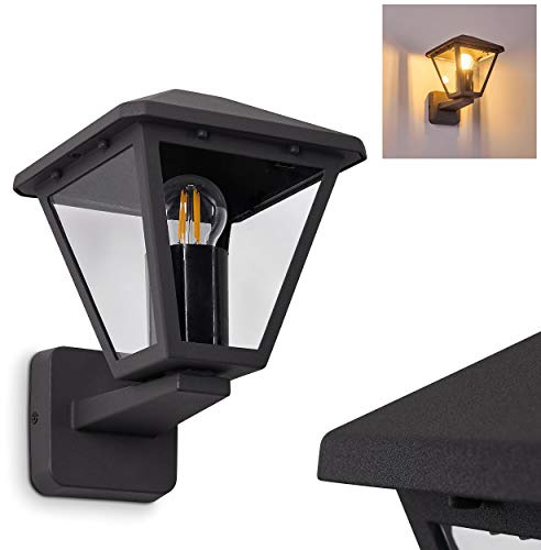 HOFSTEIN Außenwandleuchte Malmberget, Außenwandlampe aus Metall/Glas in Anthrazit/Klar, Wandleuchte Up im Retro/Vintage/Landhaus-Design, E27, IP44, Eingangsbereich, Terrasse, Haustür, Hof