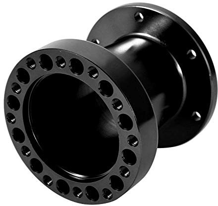 Nikou Auto Lenkradnabe, 3 Zoll Universal Aluminium Spacer Lenkradnabe Adapter Kit, Distanzstück Lenkrad Hub Booster (Schwarz)