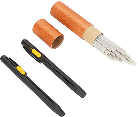 Garosa 2X weiße Nähmarkenstifte mit 20x Kreide, nachfüllbarer Kreidestiftpatrone Set Schneidergewebemarker zum Nähen Markieren und Nachzeichnen