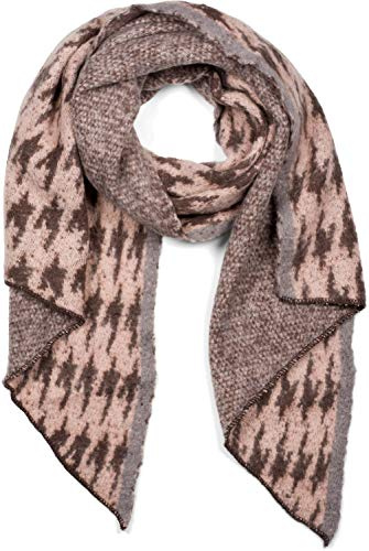 styleBREAKER Damen Web Schal Hahnentritt Pepita Asymmetrisch | Zweifarbiges Design (eine Seite meliert), 54x192 cm großes Format für flexible Stylings, voluminös, auch als Stola nutzbar.
