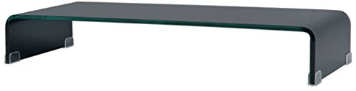 Tidyard Mobile Porta TV in Vetro Temperato Trasparente/Nero/Bianco,Alza Schermo in Vetro Temperato,Porta TV in Vetro Nero,Mobile TV in Vetro,Tavolino Porta TV in Vetro,Rialzo TV in Vetro