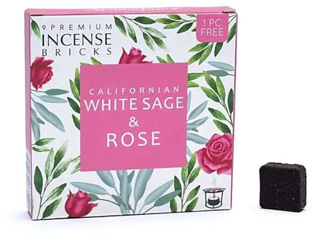 Fragrancia Aromafume Räucherstäbchen, weißer Salbei und Rosen, 1 Box = 9 Steine