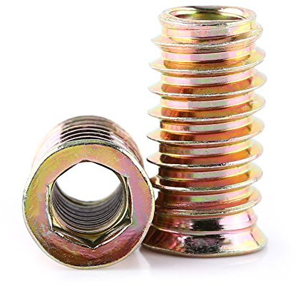 Paquete de 20 Casquillos Roscados, Tuerca de Accionamiento, Insertos para Tornillos con Hexágono Interior, Inserto Roscado, Tuerca de Accionamiento de Acero Al Carbono Galvanizado, Inserto(M8*25mm)