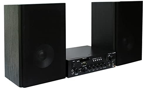 E-Lektron EL5-Set HiFi Stereo-Anlage Verstärker/Receiver & Regal-Lautsprecher USB/SD/FM/BT/AUX