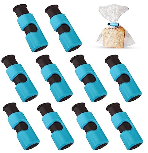 Foodbuddy® Verschlussklammern für Tüten | 10 Stück Verschlüsse für Gefrierbeutel | Gefrierbeutelverschluss | verschlussclips für Beutel | tütenverschluss | tüten Verschluss (Blau)