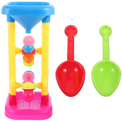 ibasenice Hourglass Beach Toys for Kids, 3-in-1 Sand & Water Play Set Sand Wheel Outdoor Sandbox Toys for Toddlers, Summer Beach/Garden Fun