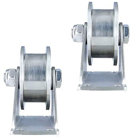 EnixWh V-Nut-Schienenrad, 2 Stück Feste Riemenscheibe aus Edelstahl 304 mit Lager, robuste starre Rolle, Schiebetürrolle, für Schienenschiebetüren, mechanische Wagen und Mobile Werkbank (H-Typ, Sch