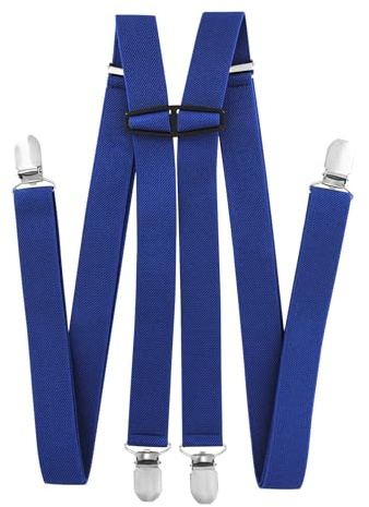 axy Hosenträger für Herren breit 2,5 cm in H-Form mit 4 Hosenträger Clips extra stark längenverstellbar