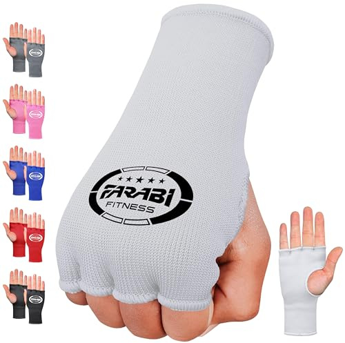 Farabi Sports Boxbandagen Halbfinger-Innenhandschuhe mit Gummizug ohne Gelpolster Bandagen für MMA, Muay Thai, Training, Kampfsport, Kickboxen und Kampfsport
