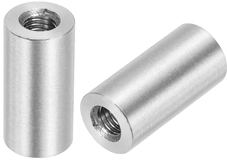 sourcing map M5 runde Verbindungsmuttern, 304 Edelstahl, Kupplungsmutter 20 mm Länge, Hülsenstange, Bolzenmutter für Halterung, M5 x 20 x 10 mm, 10 Stück