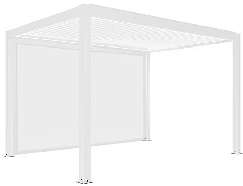 Oviala Pergola bioclimatique autoportée motorisée éclairée 3 x 4m et 1 Store
