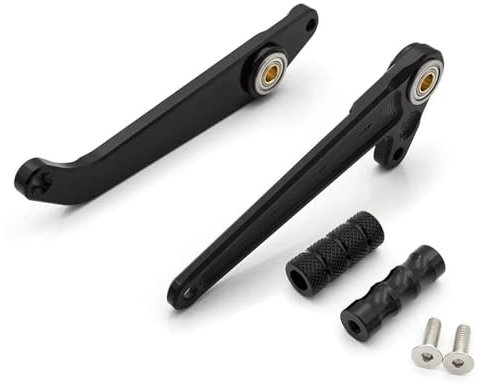 Fussrasten Pedal Für RS125 Für GP125 CNC Einstellbare Motorrad Fußrasten Fußpedal Hinterradbremse Gangschaltung Schalthebel Moto Pedale(Black)