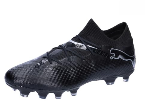 Puma Future 7 Pro Firm mark fotbollsskor träningsskor, Svart/silver, 42 EU