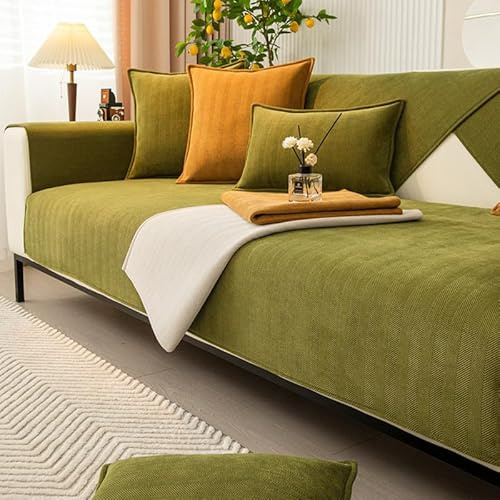GYXXZH Überzug Ecksofa Grün Sofa überzug 2 und 3 Sitzer Sofaschutzdecken rutschfest Sofa Überwurf Grün-70x150cm