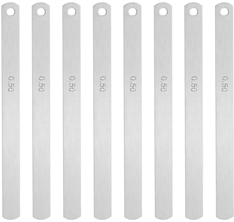 QUARKZMAN Calibrador de Hojas Métricas de Acero 0.5mm Grosor Calibrador de Relleno Válvulas Desplazadas Herramienta de Medición de Calibre de Guitarra para Medir Grosor del Espacio