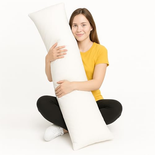 WANSHA HOME Body Pillow Long Bolster Pillows for Sleeping - King 5 ft (60) - Big Support Full Body Pillow for Adults - Orthopaedic, Pregnancy Cuddle Snuggle & Sleep Hug Side Pillows