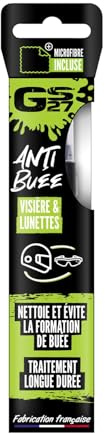 GS27 - Nettoyant Anti Buée Moto - Visière et Lunettes - Évite la Formation de Buée - Format Compact - 75ml + Microfibre