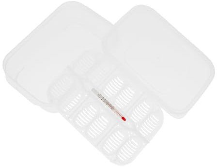 BELLIFFY 1stück Reptilien Brutkasten Mit Fächern Effektive Inkubator Box Für Und Eidechsen Inklusive Thermometer Für Optimale Temperaturkontrolle