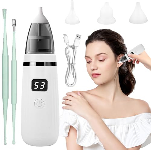 Aohcae Ohrenschmalz Entferner Sauger，360 Grad Ohrensauger Ohrenschmalz Entferner Ear Cleaning Kit für Kinder Haustier und erwachsene