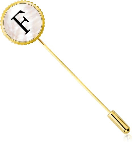 Anstecknadel für Herren, goldfarben, Herren-Anstecknadeln für Anzüge, Anfangsbrosche, Perlmutt, Anstecknadel für Krawatte, Fliege, Hut, Metall, Kein Edelstein