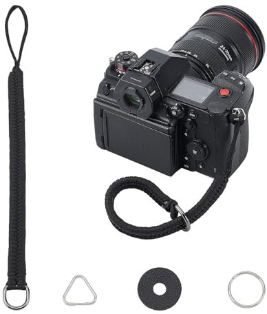 NICENEEDED Cinturino da Polso per Fotocamera Fotografi, Cinghia da Polso Regolabile A Sgancio Rapido per Fotocamera Cinghia da Polso Rapida per Fotocamera Nera
