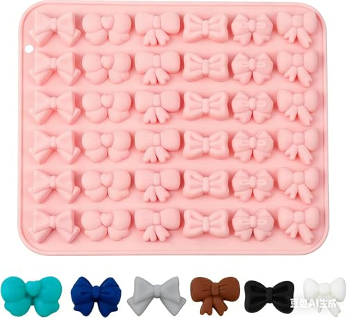 Loghohu Gummiformar, rosett chokladformar mini rosettformad silikon fondant form båge form för bröllop födelsedagsfest efterrätt kaktillbehör bakning gör-det-själv