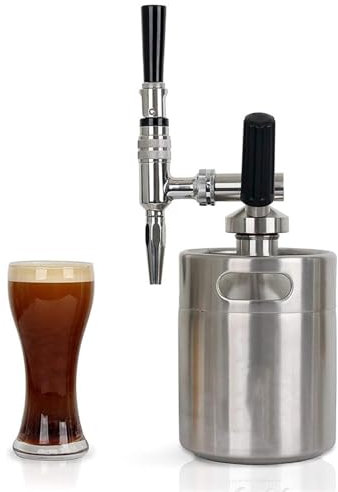Cold Brew Drip Tower,Nitro Cold Brew Coffee Maker - Home Brew Coffee Keg W/Pressure Relieving Valve Kit, Stainless Steel Nitrogen Coffee Machine Dispenser System, Sturdy Mini for Camping Hom