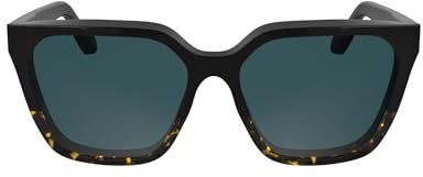 Calvin Klein Women's Sunglasses CK25500S - Black/Havana with Solid Petrol Lens
