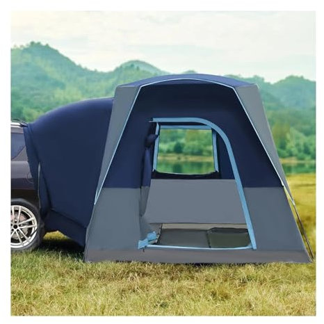 Tunnelzelte Zelt mit Kinoleinwand, wetterfest, tragbar, für Auto, SUV, Van, Camping, inklusive Überzelt und Stauraum biwakzelt