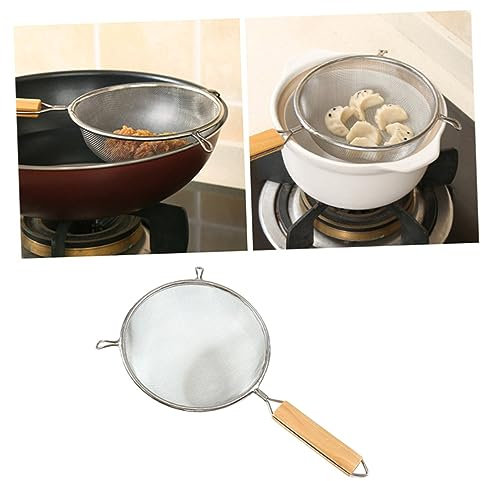 Cabilock Mesh Skimmer Mit Holzgriff Vielseitige Schaumkelle Für Pasta Spätzle Und Spülmaschinenfest Und Rostfrei Für Sicheres Frittieren Und Abseihen