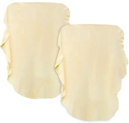 UYGTHI Chamois Leather for Cars – 2 Pack Super Absorbent Shammy Leather Cloth for Car Drying, Lint-Free Chamois Cloth for Windows, Glass, and Mirrors, 60 x 40 cm