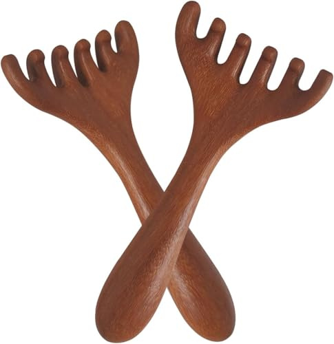 2PCS Holz Kopfhaut Massagebürste Kopfmassage Kamm Sauerstoffmassage