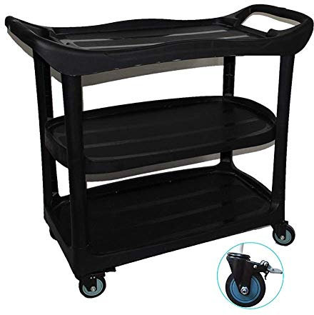 Beauty salon trolley Heavy Duty Rolling Utility Cart, 3 Tier Service Trolley with Handle on Wheels, Ideal for Medical, Hotel, and Catering Use