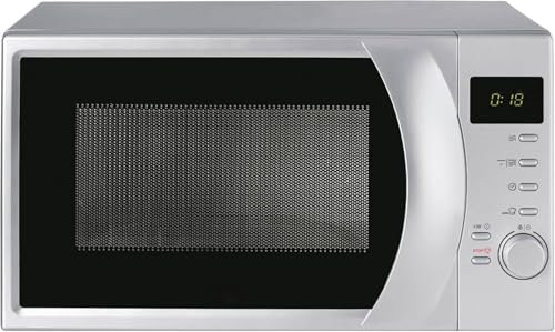 Forno a microonde con grill, 20 litri, 700W, 6 livelli di potenza, funzione defrost/riscaldamento rapido, blocco bimbi, connettività app, installazione libera, dimensioni 45,2×33,5×26,2cm, argento