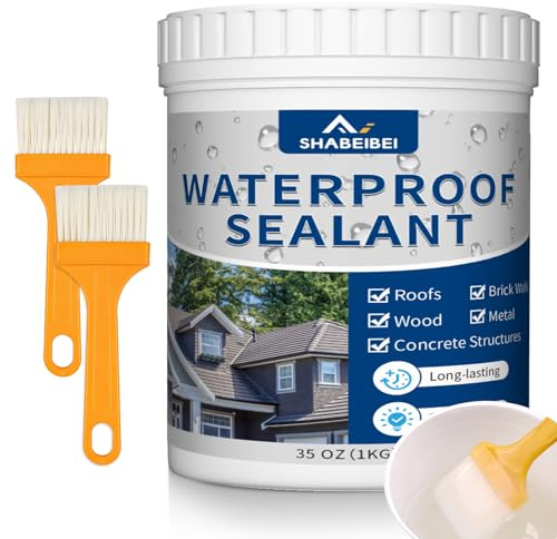 Sigillante Impermeabile Liquido 1KG, Rivestimento Trasparente Cristallino, Colla Impermeabile per Perdite, Adatto per Legno, Cemento, Tetto, Uso Interno ed Esterno