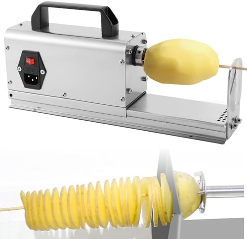 Affettatrice elettrica 3 in 1 per patate, a spirale, tornado, affettatrice per patate, twister per patate, carote, mele, velocità di rotazione: 200 giri/min, 40 W