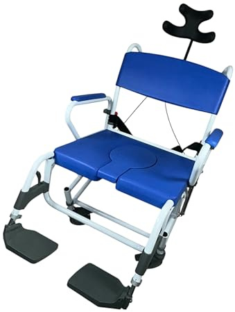 Bariatric Aluminum Tilt Shower & Commode Chair Model 198 with 440 lb. Weight Capacity and 22 in seat Between The armrests