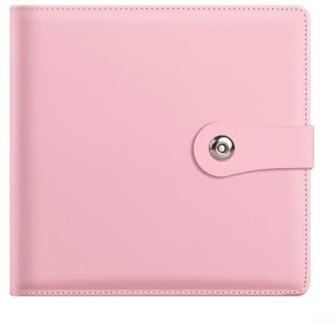 Álbum de doble cara de 100 bolsillos, libro de almacenamiento de 25 hojas para billetes, sellos postales, organizador coleccionable para una exhibición segura y a prueba de polvo (rosa)