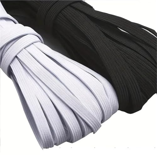 Banda elástica o goma de 5 m/197 pulgadas alto for coser ropa, accesorios for manualidades costura DIY, lencería y suministros for para Pantalones Ropa(Black,5mm)