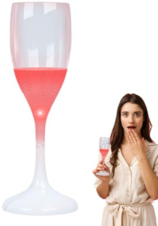 lumineux de 120 ml - Flûtes à champagne élégantes - Activation par liquide - Pour mariage et fête de Noël